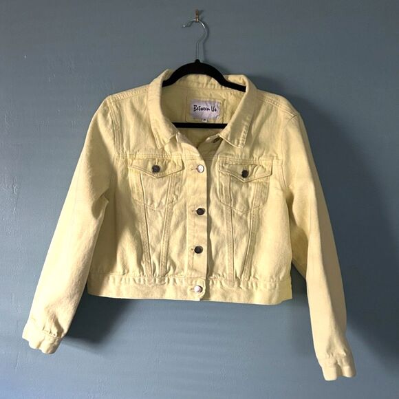 Between Us women's yellow 100% cotton crop jean jacket size 3X - Picture 1 of 3